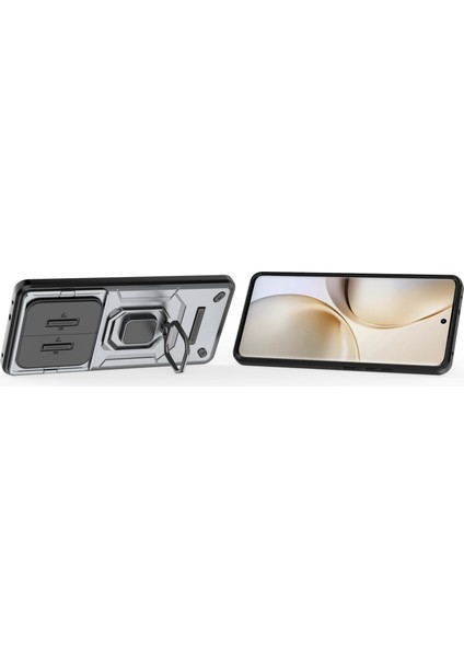 Realme 14 Pro 5g Kılıf Pc+Tpu Kickstand Telefon Koruyucu Lens Kapağı Ile-Gri (Yurt Dışından) modelleri