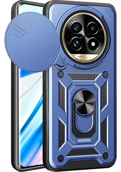 Realme 13 Pro 5g(Global)/13 Pro+5g(Global)Kılıf Kayar Kamera Kapağı Pc+Tpu Destekli Telefon Kılıfı-Mavi (Yurt Dışından)
