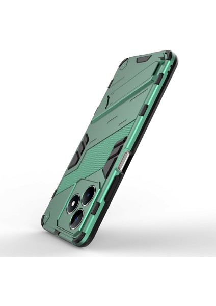Realme C53(GLOBAL)/C53(HINDISTAN)/C51 Kickstand Arka Kılıf Pc+Tpu Darbeye Dayanıklı Telefon Kılıfı-Yeşil (Yurt Dışından) fırsatları