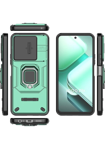 Vivo Iqoo Z9X 5g Telefon Kılıfları Pc+Tpu Destek Standı Kapağı Lens Kapağı-Yeşil (Yurt Dışından) indirimleri