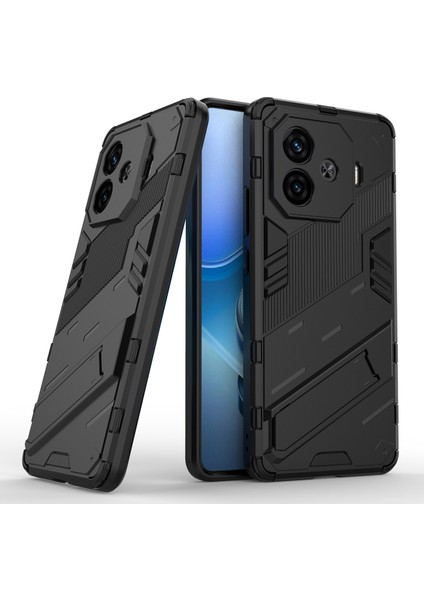 Vivo Iqoo Z9 Turbo 5g Kılıf Pc+Tpu Darbeye Dayanıklı Çizilmez Telefon Kılıfı Kickstand Ile-Siyah (Yurt Dışından) fiyatları