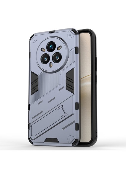 Realme 14 Pro+5g Kılıf Pc+Tpu Darbeye Dayanıklı Telefon Kılıfı Kickstand Ile-Gri (Yurt Dışından)
