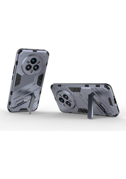 Realme 14 Pro+5g Kılıf Pc+Tpu Darbeye Dayanıklı Telefon Kılıfı Kickstand Ile-Gri (Yurt Dışından)