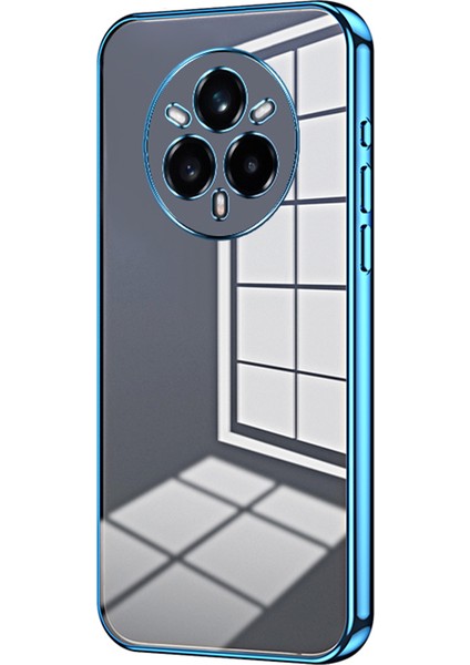Realme 14 Pro+5g Kılıf Galvanik Çerçeve Yumuşak Tpu Telefon Kılıfı-Mavi (Yurt Dışından)