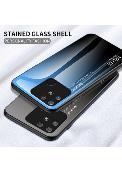 Parmak Izi Önleyici Çizilmez Degrade Renk Temperli Cam Hibrit Kapak Telefon Kılıfı Realme Narzo 50A-SIYAH (Yurt Dışından) fiyatları