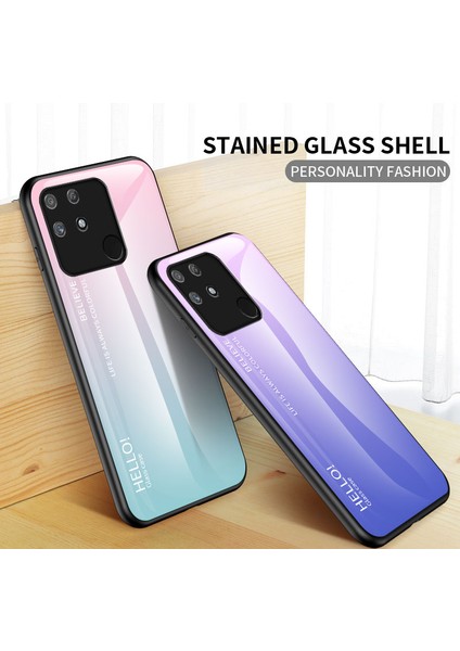 Parmak Izi Önleyici Çizilmez Degrade Renk Temperli Cam Hibrit Kapak Telefon Kılıfı Realme Narzo 50A-SIYAH (Yurt Dışından) modelleri