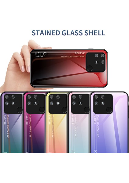 Parmak Izi Önleyici Çizilmez Degrade Renk Temperli Cam Hibrit Kapak Telefon Kılıfı Realme Narzo 50A-SIYAH (Yurt Dışından) indirimleri