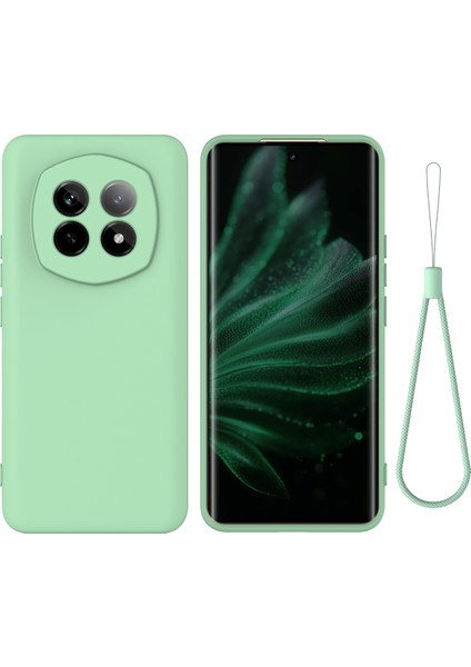 Realme P2 Pro 5g Kılıf Sıvı Silikon Telefon Arka Kapağı El Kayışı Ile-Yeşil (Yurt Dışından)