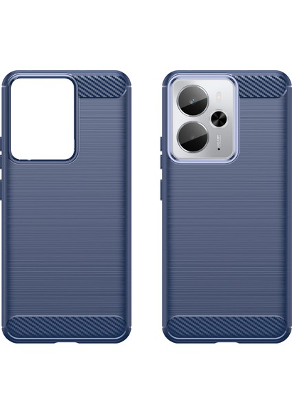 Realme 14T 5g/p3 5G/NEO7X 5g/14 5g Telefon Kılıfı Için Koruyucu Kılıf Karbon Fiber Doku Fırçalanmış-Mavi (Yurt Dışından) modelleri