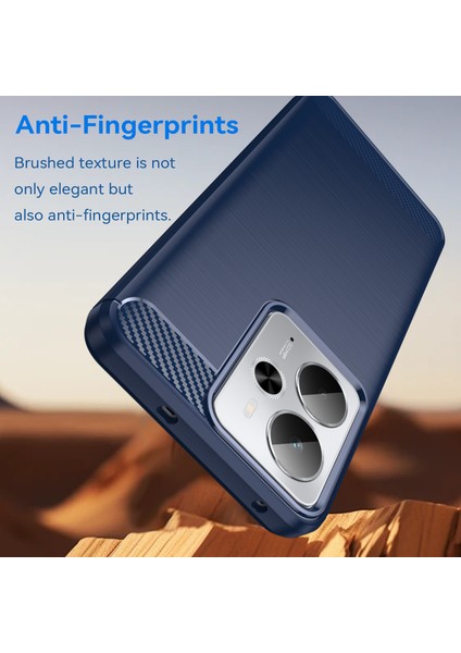 Realme 14T 5g/p3 5G/NEO7X 5g/14 5g Telefon Kılıfı Için Koruyucu Kılıf Karbon Fiber Doku Fırçalanmış-Mavi (Yurt Dışından) fırsatları