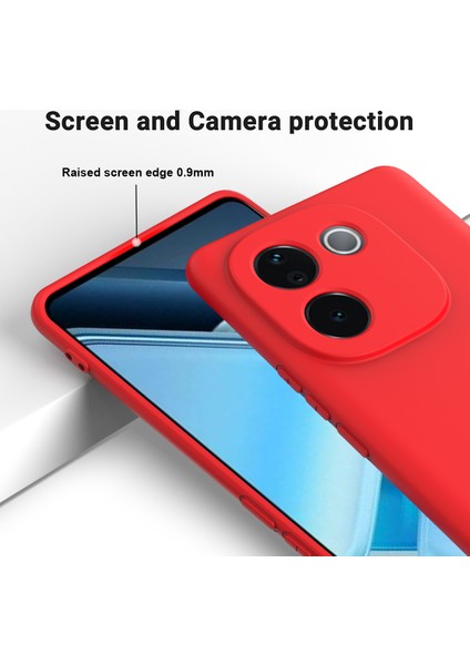 Vivo Iqoo Z9S Pro 5g/t3 Pro 5g Kılıf Sıvı Silikon Çizilmez Telefon Kılıfı El Kayışı Ile-Kırmızı (Yurt Dışından) modelleri