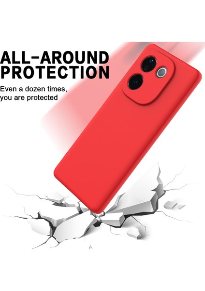 Vivo Iqoo Z9S Pro 5g/t3 Pro 5g Kılıf Sıvı Silikon Çizilmez Telefon Kılıfı El Kayışı Ile-Kırmızı (Yurt Dışından) fırsatları