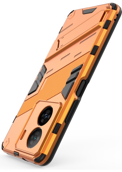 Vivo Iqoo Z7 5g Sert Pc Için Darbeye Dayanıklı Arka Kapak + Ayaklı Esnek Tpu Telefon Kılıfı - Turuncu (Yurt Dışından) modelleri