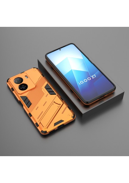 Vivo Iqoo Z7 5g Sert Pc Için Darbeye Dayanıklı Arka Kapak + Ayaklı Esnek Tpu Telefon Kılıfı - Turuncu (Yurt Dışından) indirimleri