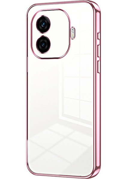 Vivo Iqoo Z9 Turbo 5g Kılıf Tpu Telefon Kılıfı Galvanik Çerçeve Kenar-Pembe (Yurt Dışından)