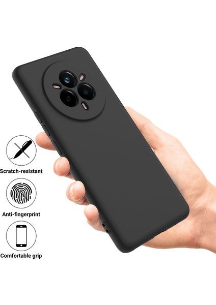 Realme 14 Pro 5g Sıvı Silikon Kılıf Telefon Arka Kapağı El Kayışı Ile-Siyah (Yurt Dışından) fiyatları