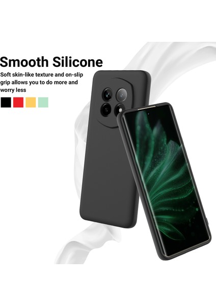Realme P2 Pro 5g Kılıf Sıvı Silikon Telefon Arka Kapağı El Kayışı Ile-Siyah (Yurt Dışından)