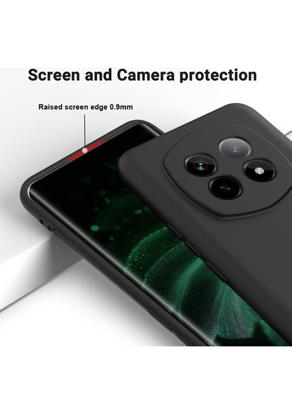 Realme P2 Pro 5g Kılıf Sıvı Silikon Telefon Arka Kapağı El Kayışı Ile-Siyah (Yurt Dışından)