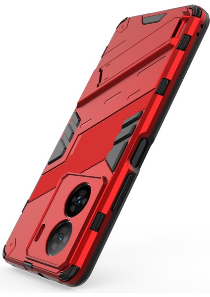 Vivo Iqoo Z7 5g Sert Pc Için Darbeye Dayanıklı Arka Kapak + Ayaklı Esnek Tpu Telefon Kılıfı - Kırmızı (Yurt Dışından) modelleri