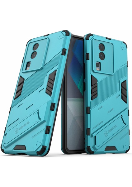 Vivo Iqoo Neo7 5g Için Sert Pc Yumuşak Tpu Kılıf Koruyucu Kılıf Kickstand Cep Telefonu Kılıfı-Bebek Mavisi (Yurt Dışından)