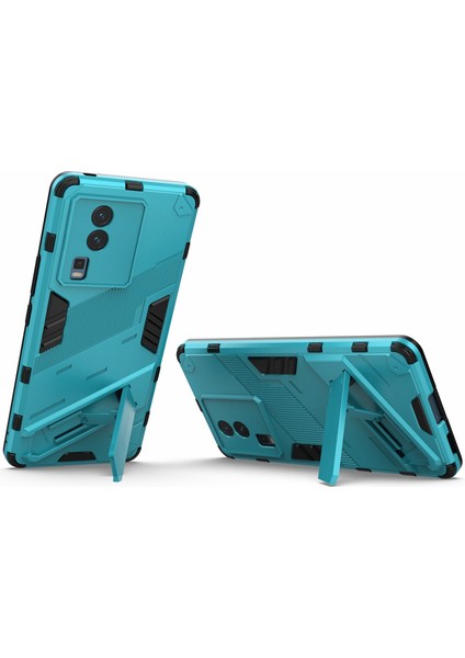 Vivo Iqoo Neo7 5g Için Sert Pc Yumuşak Tpu Kılıf Koruyucu Kılıf Kickstand Cep Telefonu Kılıfı-Bebek Mavisi (Yurt Dışından)
