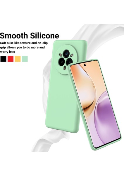 Realme 14 Pro 5g Sıvı Silikon Kılıf Telefon Arka Kapağı El Kayışı Ile-Yeşil (Yurt Dışından) modelleri