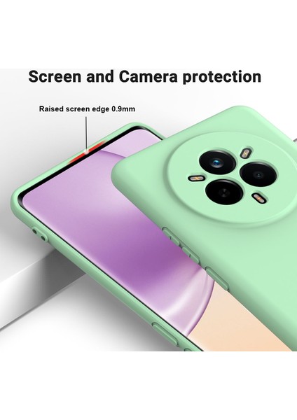 Realme 14 Pro 5g Sıvı Silikon Kılıf Telefon Arka Kapağı El Kayışı Ile-Yeşil (Yurt Dışından) fırsatları