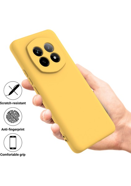 Realme P2 Pro 5g Kılıf Sıvı Silikon Telefon Arka Kapağı El Kayışı Ile-Sarı (Yurt Dışından)