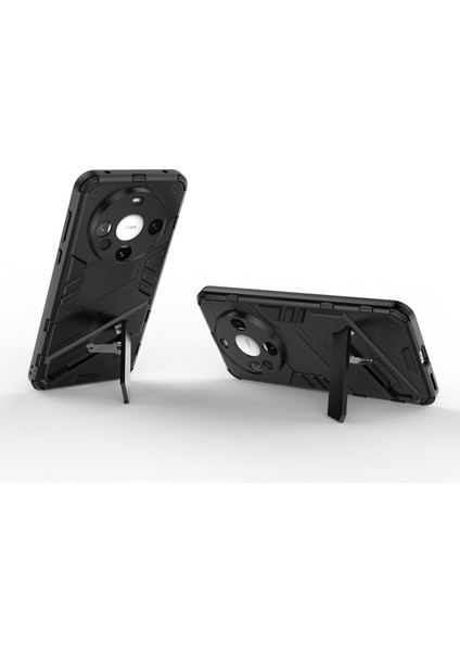 Huawei Mate 60 Kapak Pc+Tpu Darbeye Dayanıklı Telefon Kılıfı Kickstand Ile-Siyah (Yurt Dışından) modelleri