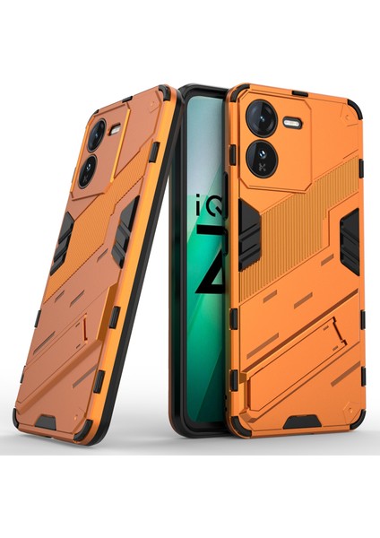 Vivo Iqoo Z9 5g Kickstand Kılıf Darbe Emici Pc+Tpu Telefon Kılıfı-Turuncu (Yurt Dışından) fırsatları