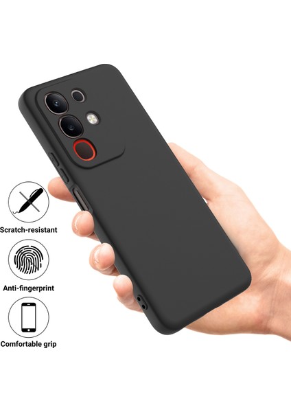 Vivo Iqoo Z10X 5G/Y300T 5g Sıvı Silikon Kılıf Telefon Arka Kapağı El Kayışı Ile-Siyah (Yurt Dışından) modelleri