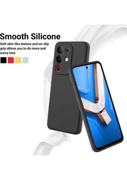 Vivo Iqoo Z10X 5G/Y300T 5g Sıvı Silikon Kılıf Telefon Arka Kapağı El Kayışı Ile-Siyah (Yurt Dışından) fırsatları