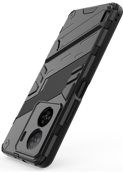 Vivo Iqoo Z7 5g Sert Pc Için Darbeye Dayanıklı Arka Kapak + Ayaklı Esnek Tpu Telefon Kılıfı - Siyah (Yurt Dışından) modelleri