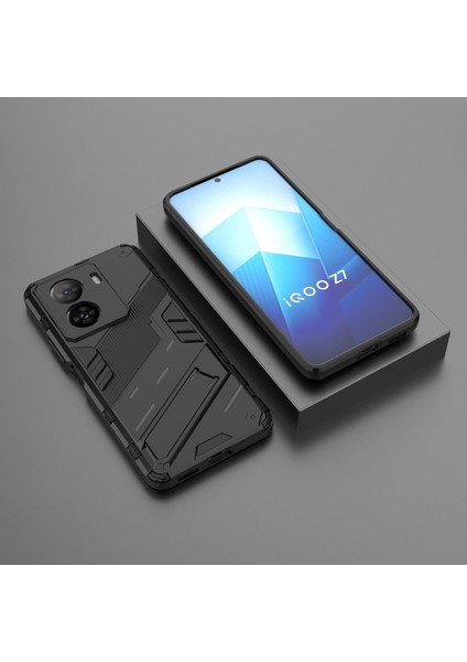 Vivo Iqoo Z7 5g Sert Pc Için Darbeye Dayanıklı Arka Kapak + Ayaklı Esnek Tpu Telefon Kılıfı - Siyah (Yurt Dışından) indirimleri