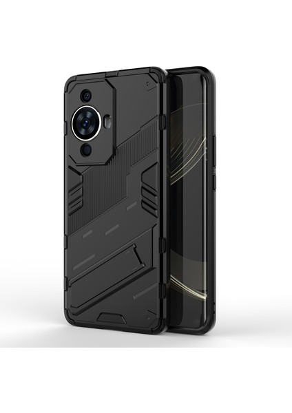 Huawei Nova 11/nova 12S 4g/nova 12 Lite 4g Darbeye Dayanıklı Destekli Arka Kapak Sert Pc+Esnek Tpu Telefon Kılıfı-Siyah (Yurt Dışından)