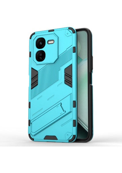 Vivo Iqoo Z9X 5g Kickstand Kılıf Pc+Tpu Darbeye Dayanıklı Çizilmez Telefon Kılıfı-Bebek Mavisi (Yurt Dışından)