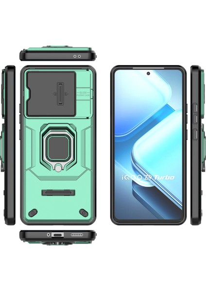 Vivo Iqoo Z9 Turbo 5g Telefon Kılıfları Pc+Tpu Kickstand Telefon Kılıfı Lens Kapağı-Yeşil (Yurt Dışından) indirimleri
