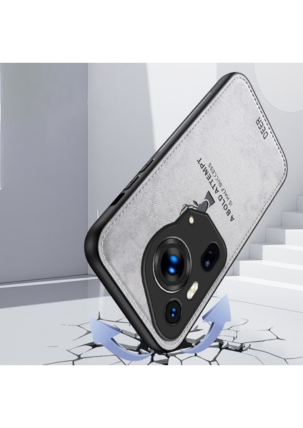 Huawei Pura 70 Ultra Kılıf Geyik Desenli Pu Deri Kaplamalı Pc+Tpu Hibrit Telefon Kılıfı-Gri (Yurt Dışından) modelleri
