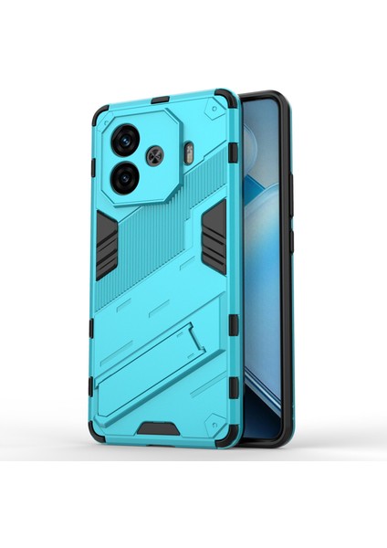 Vivo Iqoo Z9 Turbo 5g Kılıf Pc+Tpu Darbeye Dayanıklı Çizilmez Telefon Kılıfı Kickstand Ile-Bebek Mavisi (Yurt Dışından)
