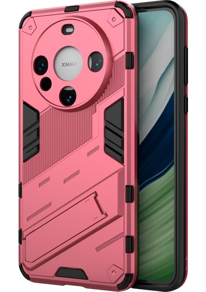 Huawei Mate 60 Kapak Pc+Tpu Darbeye Dayanıklı Telefon Kılıfı Kickstand Ile-Gül (Yurt Dışından)