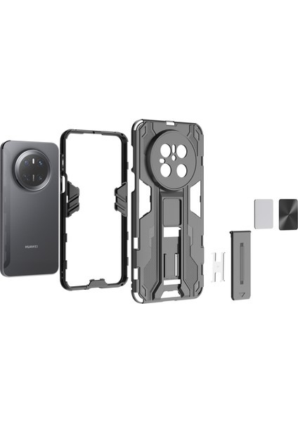 Huawei Mate 70 Kılıf Pc+Tpu Darbeye Dayanıklı Telefon Kılıfı Kickstand Ile-Siyah-Yeşil (Yurt Dışından) fiyatları