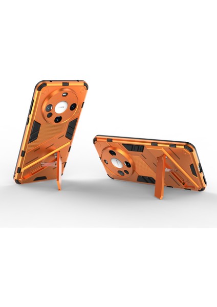 Huawei Mate 60 Kapak Pc+Tpu Darbeye Dayanıklı Telefon Kılıfı Kickstand Ile-Turuncu (Yurt Dışından) modelleri