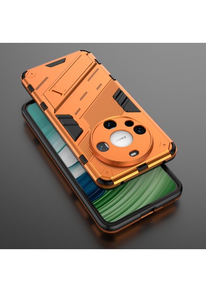 Huawei Mate 60 Kapak Pc+Tpu Darbeye Dayanıklı Telefon Kılıfı Kickstand Ile-Turuncu (Yurt Dışından) fırsatları