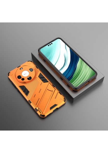 Huawei Mate 60 Kapak Pc+Tpu Darbeye Dayanıklı Telefon Kılıfı Kickstand Ile-Turuncu (Yurt Dışından) indirimleri