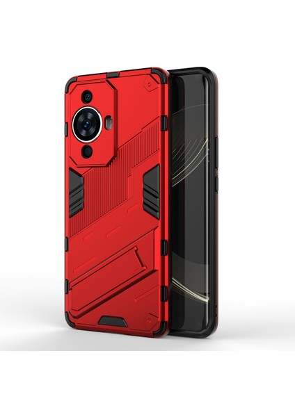 Huawei Nova 11/nova 12S 4g/nova 12 Lite 4g Darbeye Dayanıklı Destekli Arka Kapak Sert Pc+Esnek Tpu Telefon Kılıfı-Kırmızı (Yurt Dışından)