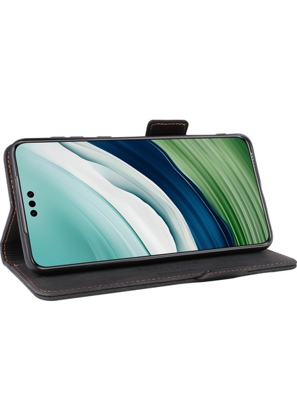 Huawei Mate 60 Pro Donanım Dekor Standı Telefon Kılıfı Pu Deri Cüzdan Kapağı-Siyah (Yurt Dışından) fiyatları