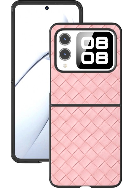 Huawei Nova Flip 5g Kılıf Dokuma Doku Pu Deri Kaplamalı Pc Cep Telefonu Kılıfı-Pembe (Yurt Dışından) fiyatları