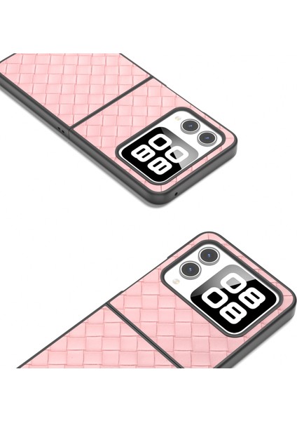 Huawei Nova Flip 5g Kılıf Dokuma Doku Pu Deri Kaplamalı Pc Cep Telefonu Kılıfı-Pembe (Yurt Dışından) modelleri