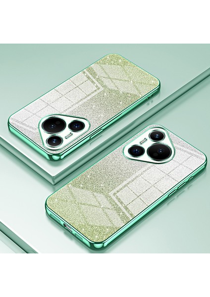 Huawei Pura 70 Kılıf Tpu Degrade Parıltılı Cep Telefonu Kapağı-Yeşil (Yurt Dışından) indirimleri