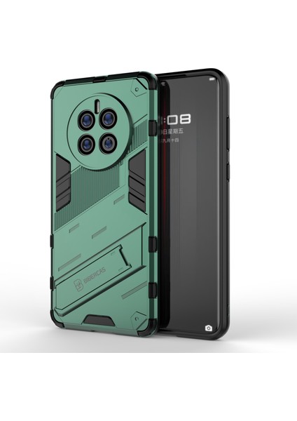 Huawei Mate 50 Telefon Kılıfı Pc+Tpu Hibrit Darbeye Dayanıklı Kılıf Kickstand Eller Serbest Koruyucu Kılıf-Yeşil (Yurt Dışından)
